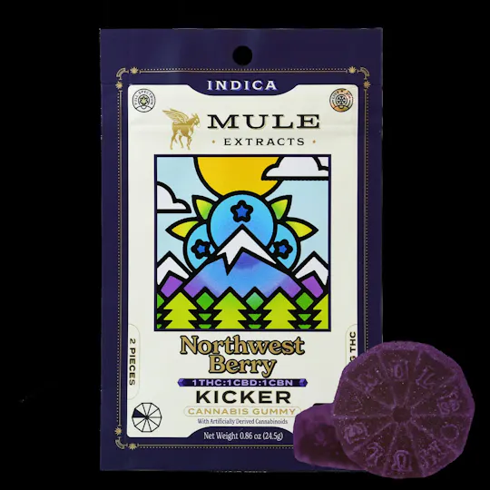 Mule Extracts - NW Berry 1:1:1 Kicker | THC:CBD:CBN 100mg | 2ct | 50mg/ea - 1