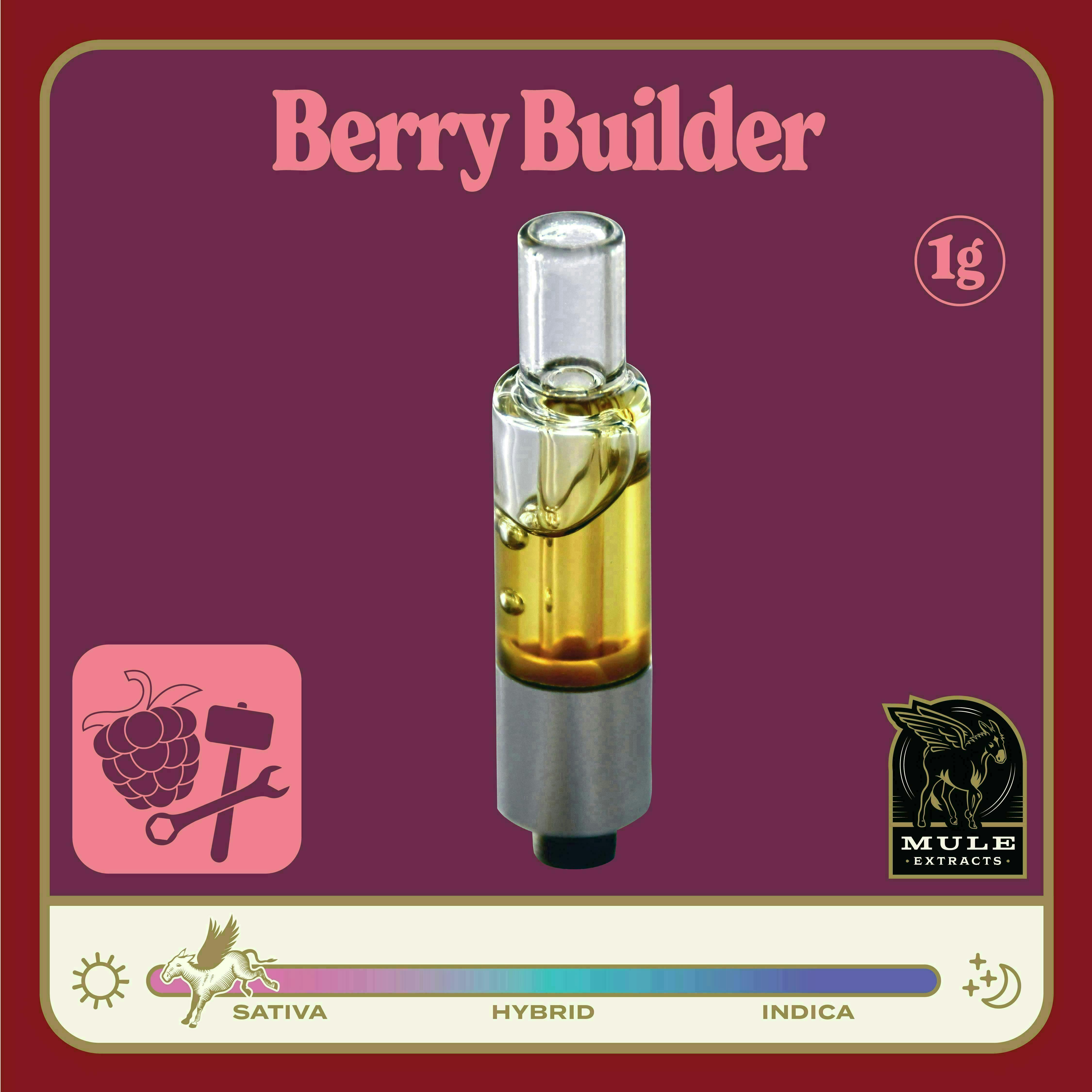 Mule Extracts - Mule Extracts | Berry Builder | Live Resin Glass Cartridge | 1g - 1