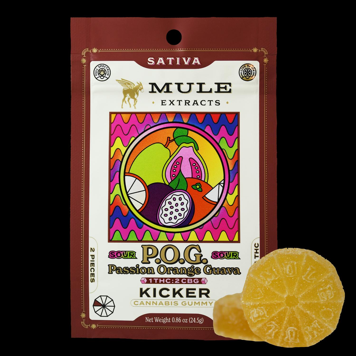 Mule Extracts - 100mg 2-Piece Sour POG CBG 1:2 Kicker (Sativa) - 1