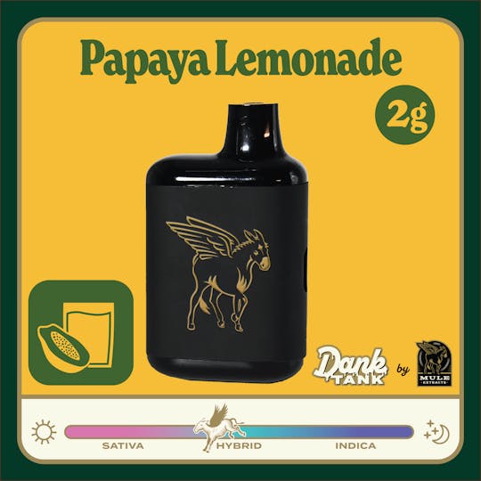 Mule Extracts - 2g Dank Tank Pure Live Resin - Papaya Lemonade 70.4% (Hybrid) 8.9% Terps - 1