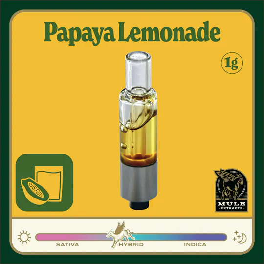 Mule Extracts - Papaya Lemonade | Live Resin Glass Cartridge | 1g - 1