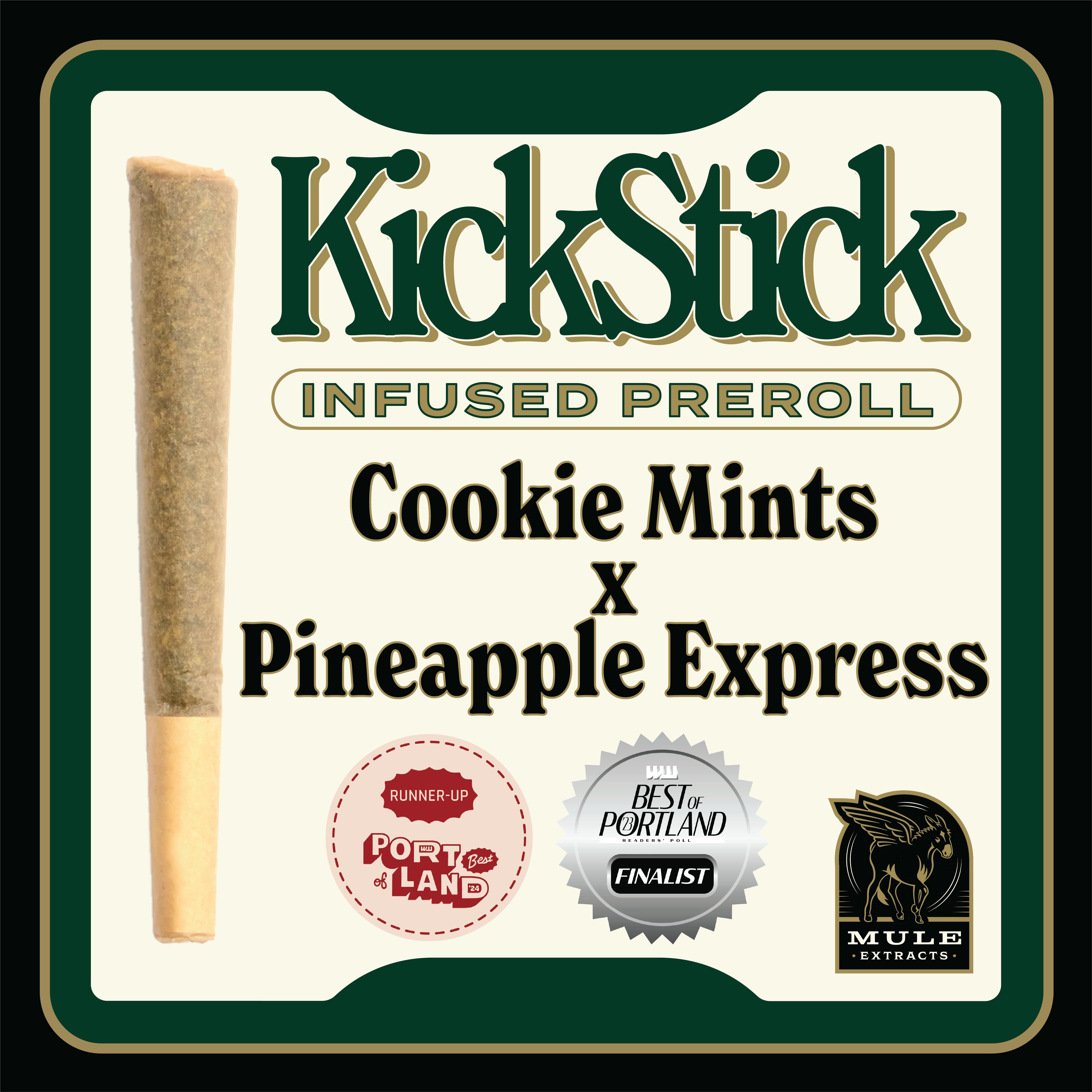 Mule Extracts - 1g Infused Pre-Roll - Cookie Mints x Pineapple Express (Hybrid) 16.49% - 1