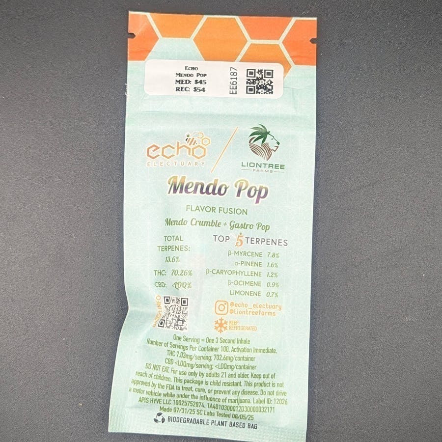 Echo Electuary - Mendo Pop XL LN Cart 1g - 1