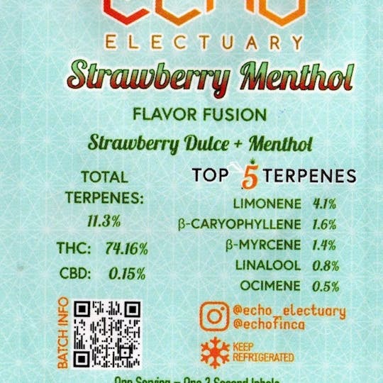 Echo Electuary - Strawberry Menthol XL LN Cart 1g - 1