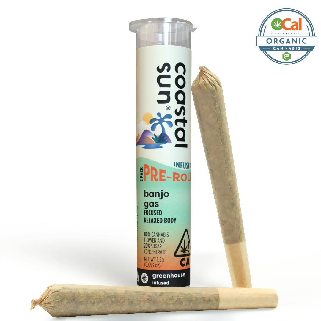 Coastal Sun - Banjo Gas Infused Greenhouse 0.75 Pre-Roll 2pk 1.5g - 1