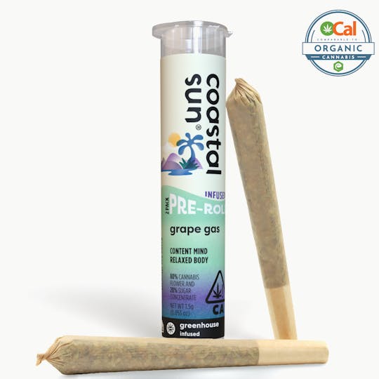 Coastal Sun - Grape Gas Infused Greenhouse 0.75 Pre-Roll 2pk 1.5g - 1