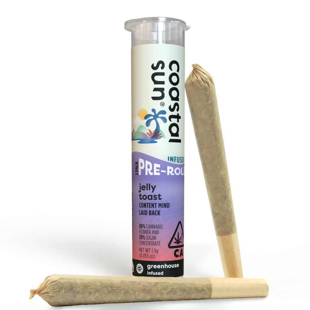 Coastal Sun - Jelly Toast Infused Greenhouse 0.75 Pre-Roll 2pk 1.5g - 1