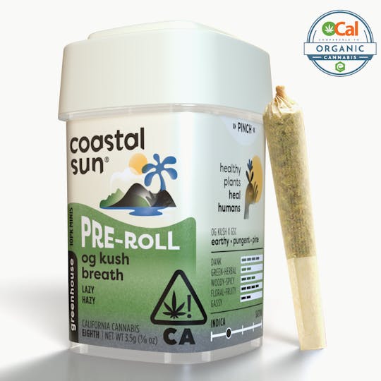 Coastal Sun - OG Kush Breath Greenhouse 0.35 Pre-Roll 10pk 3.5g - 1