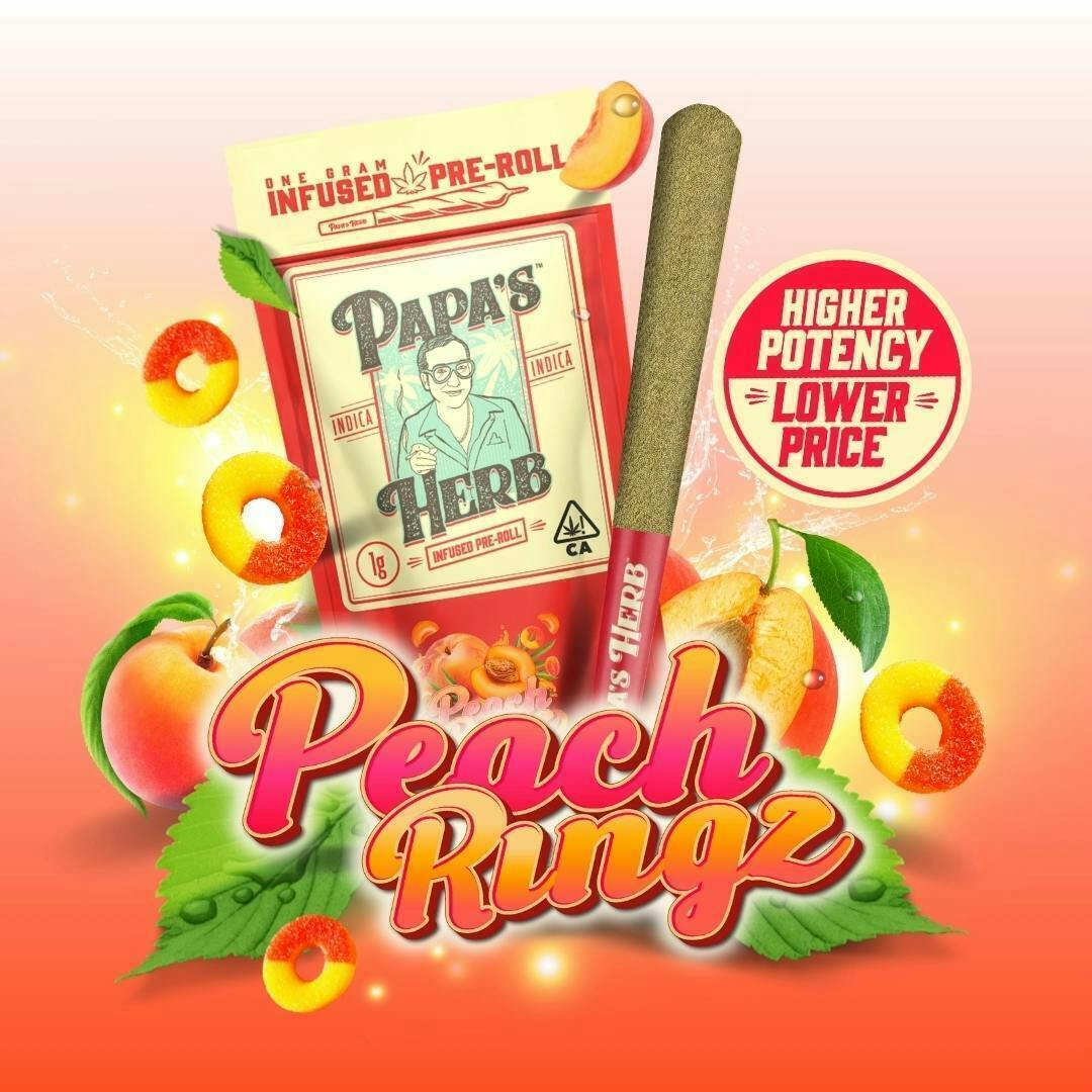 Papa's Herb - Peach Ringz | Infused Joint | 1g - 1