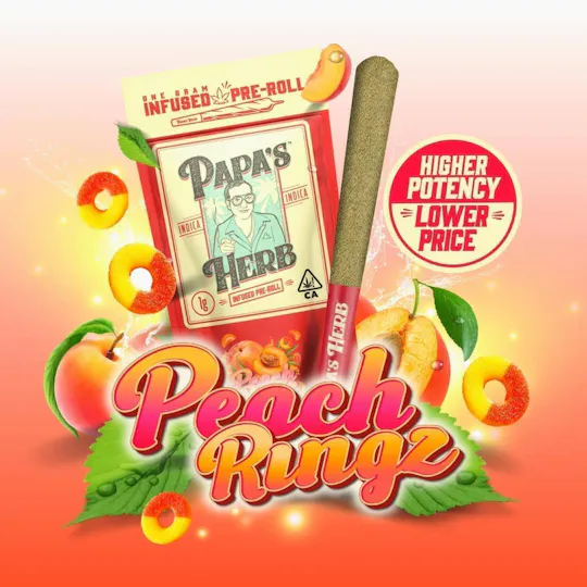 Papa's Herb - Peach Ringz | Infused Joint | 1g - 1