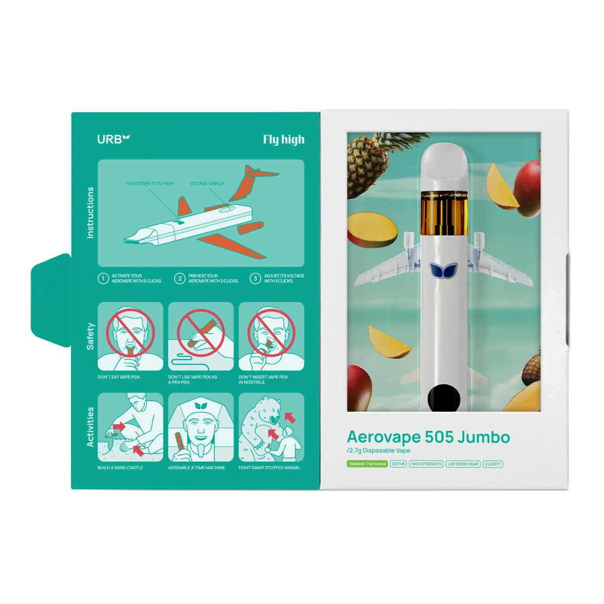 Urb NM - Urb NM - 2.7g Aerovape Jumbo - Hawaiian Trainwreck - 1