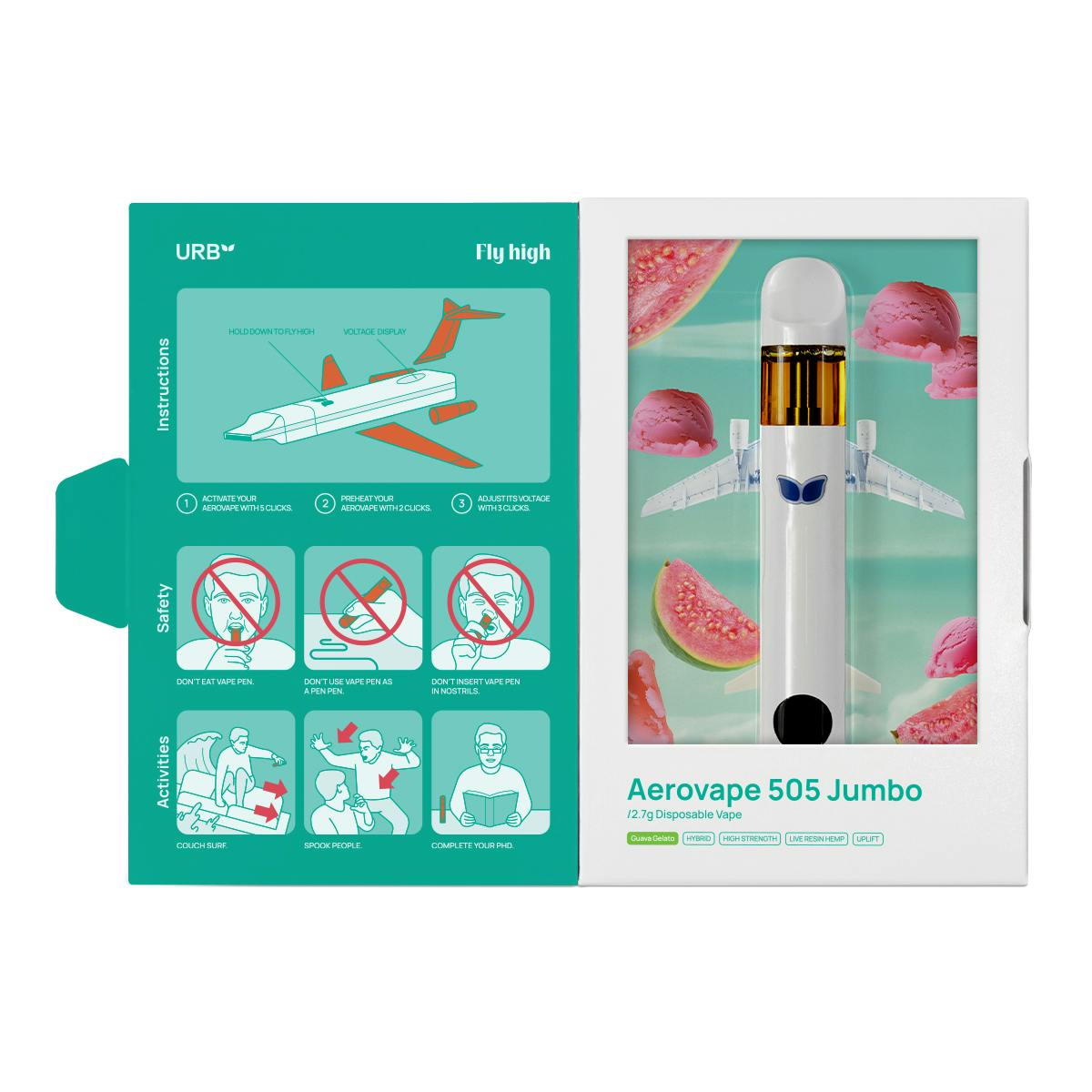 Urb NM - Urb NM - 2.7g Aerovape Jumbo - Guava Gelato - 1