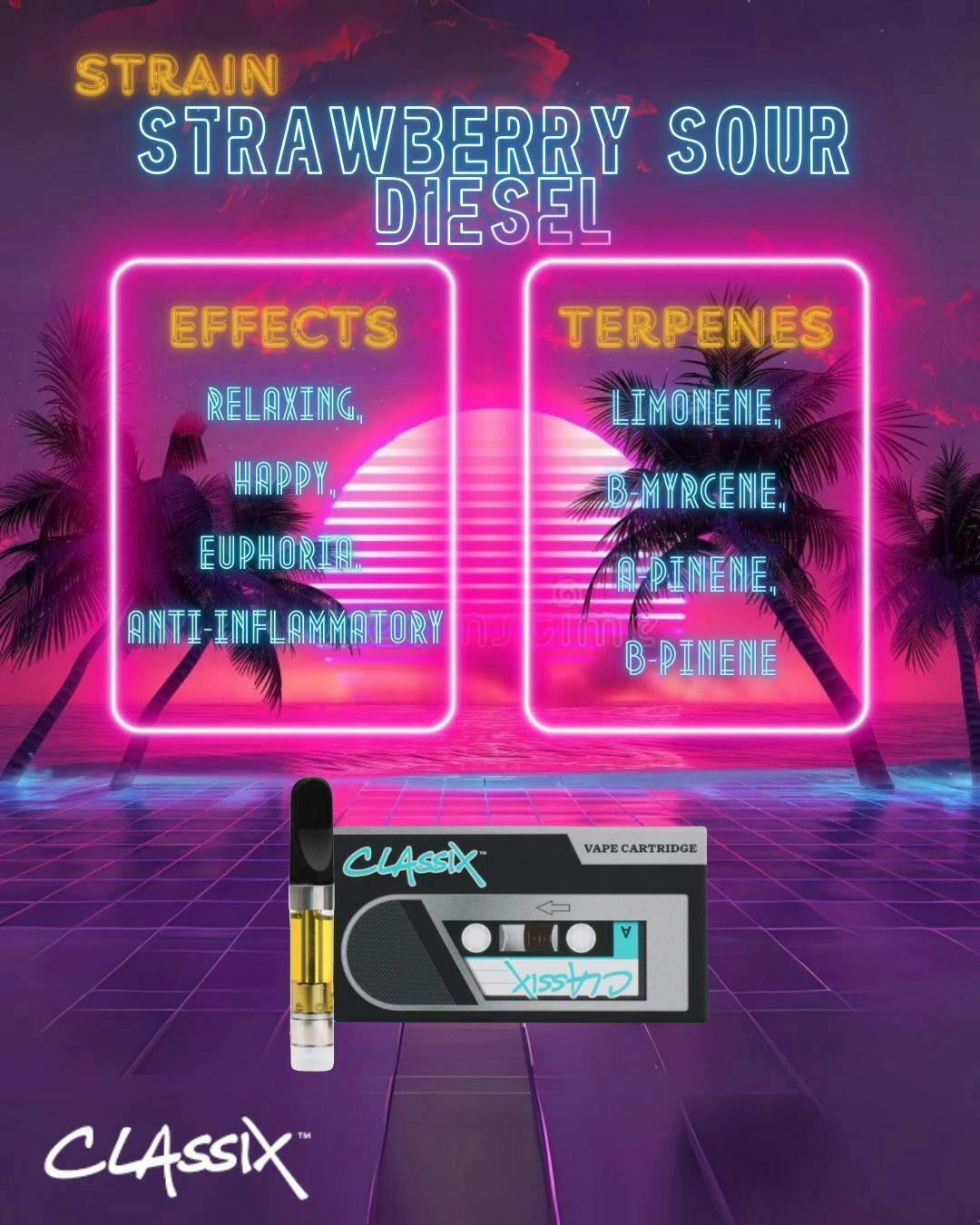 Classix - Classix 1g Cartridge - Strawberry Sour Diesel - 1