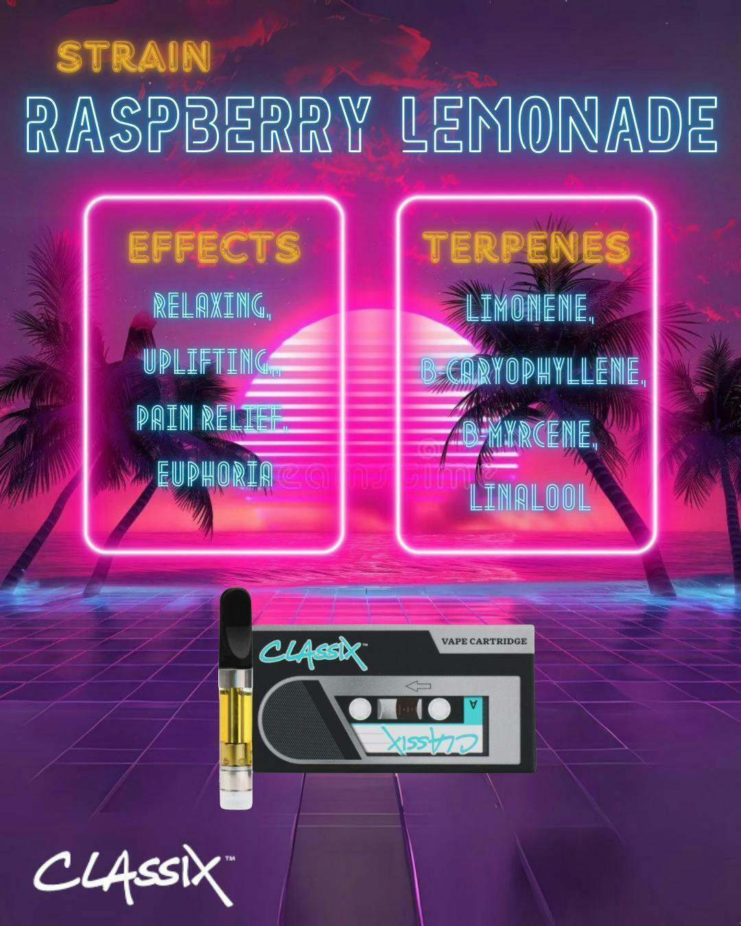 Classix - Classix 1g Cartridge - 1:1 Raspberry Lemonade - 1