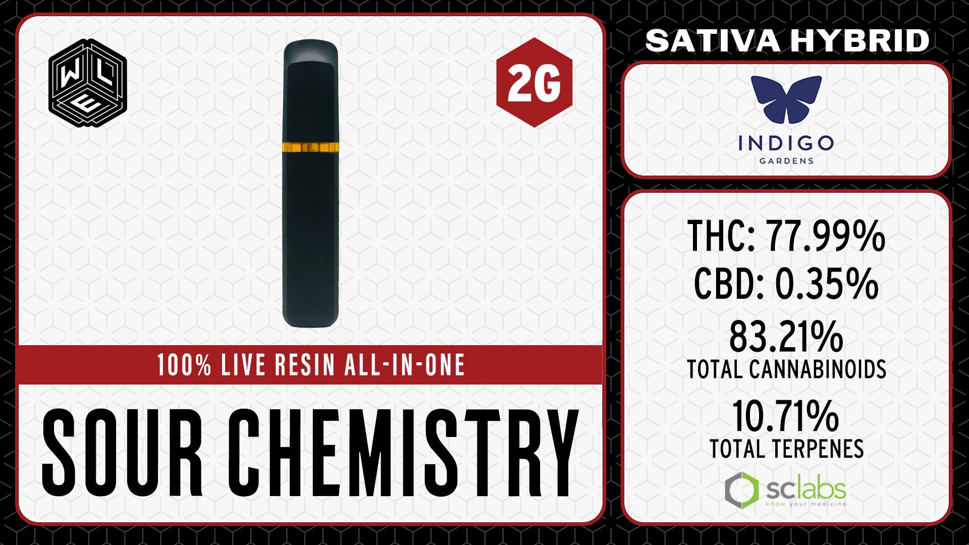 White Label Extracts - WLE | Sour Chemistry | All-In-One Live Resin Cartridge (2g) Sativa Hybrid - 1