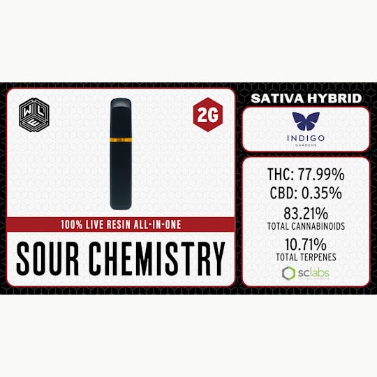 White Label Extracts - WLE | Sour Chemistry | All-In-One Live Resin Cartridge (2g) Sativa Hybrid - 1