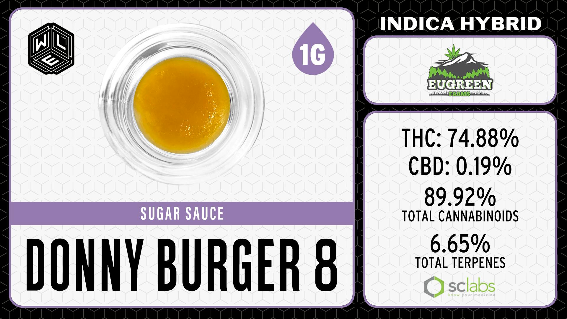 White Label Extracts - WLE | Donny Burger 8 | Cured Resin Sugar Sauce (1g) Indica Hybrid - 1