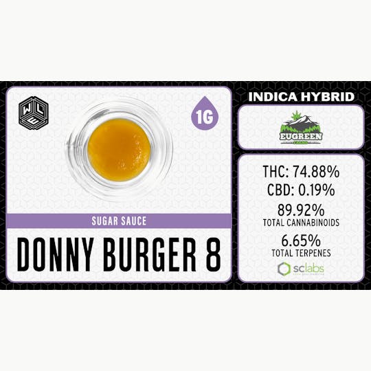 White Label Extracts - WLE | Donny Burger 8 | Cured Resin Sugar Sauce (1g) Indica Hybrid - 1