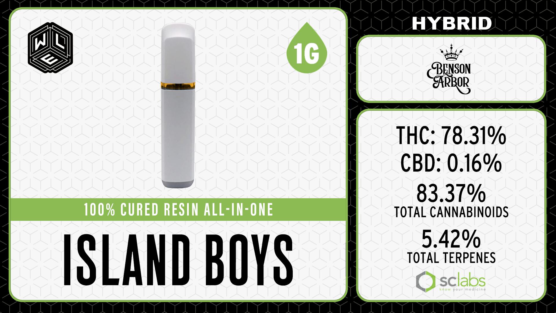White Label Extracts - WLE | Island Boys | All-In-One Cured Resin Cartridge (1g) Hybrid - 1