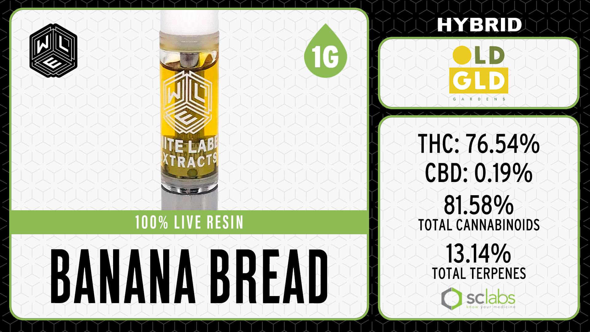 White Label Extracts - WLE | Banana Bread | Live Resin Cartridge (1g) Hybrid - 1