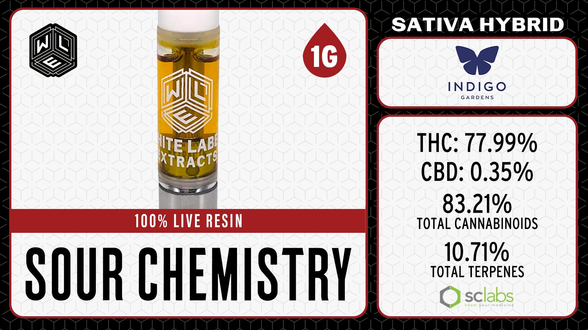 White Label Extracts - WLE | Sour Chemistry | Live Resin Cartridge (1g) Sativa Hybrid - 1