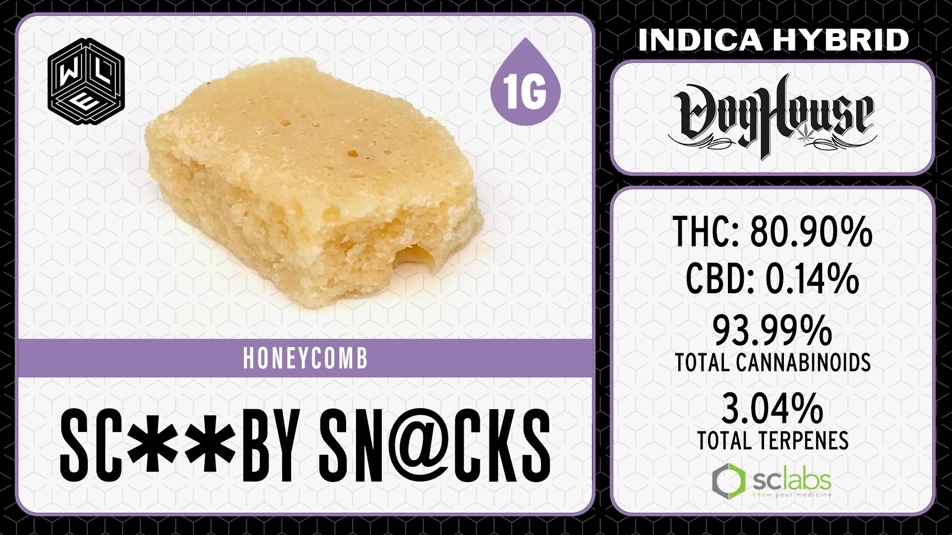 White Label Extracts - WLE | Scooby Snacks | Honeycomb (1g) Indica Hybrid - 1