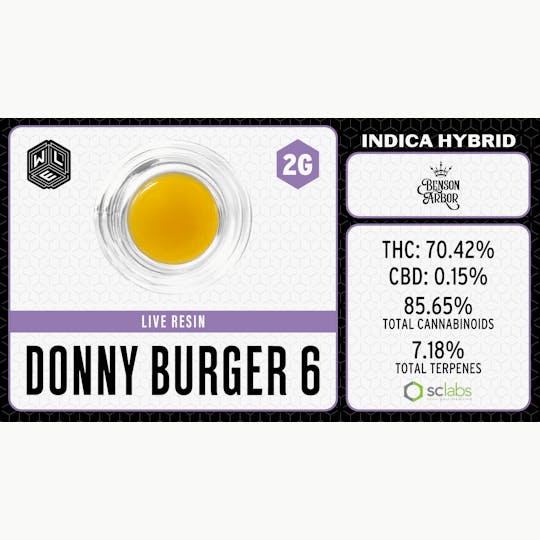 White Label Extracts - WLE | Donny Burger 6 | Live Resin Sugar Sauce (2g) Indica Hybrid - 1