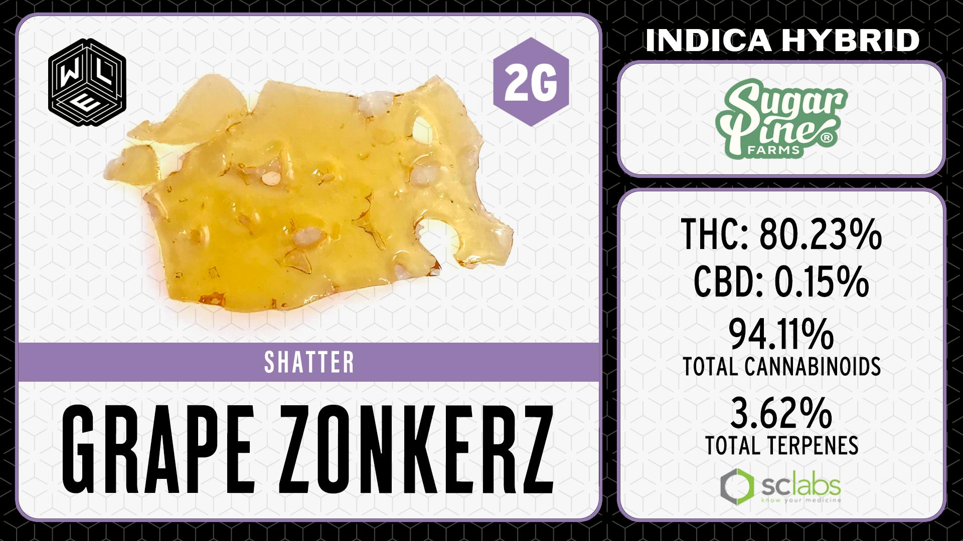 White Label Extracts - WLE | Grape Zonkers | Shatter (2g) Indica Hybrid - 1