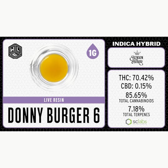 White Label Extracts - WLE | Donny Burger 6 | Live Resin Sugar Sauce (1g) Indica Hybrid - 1