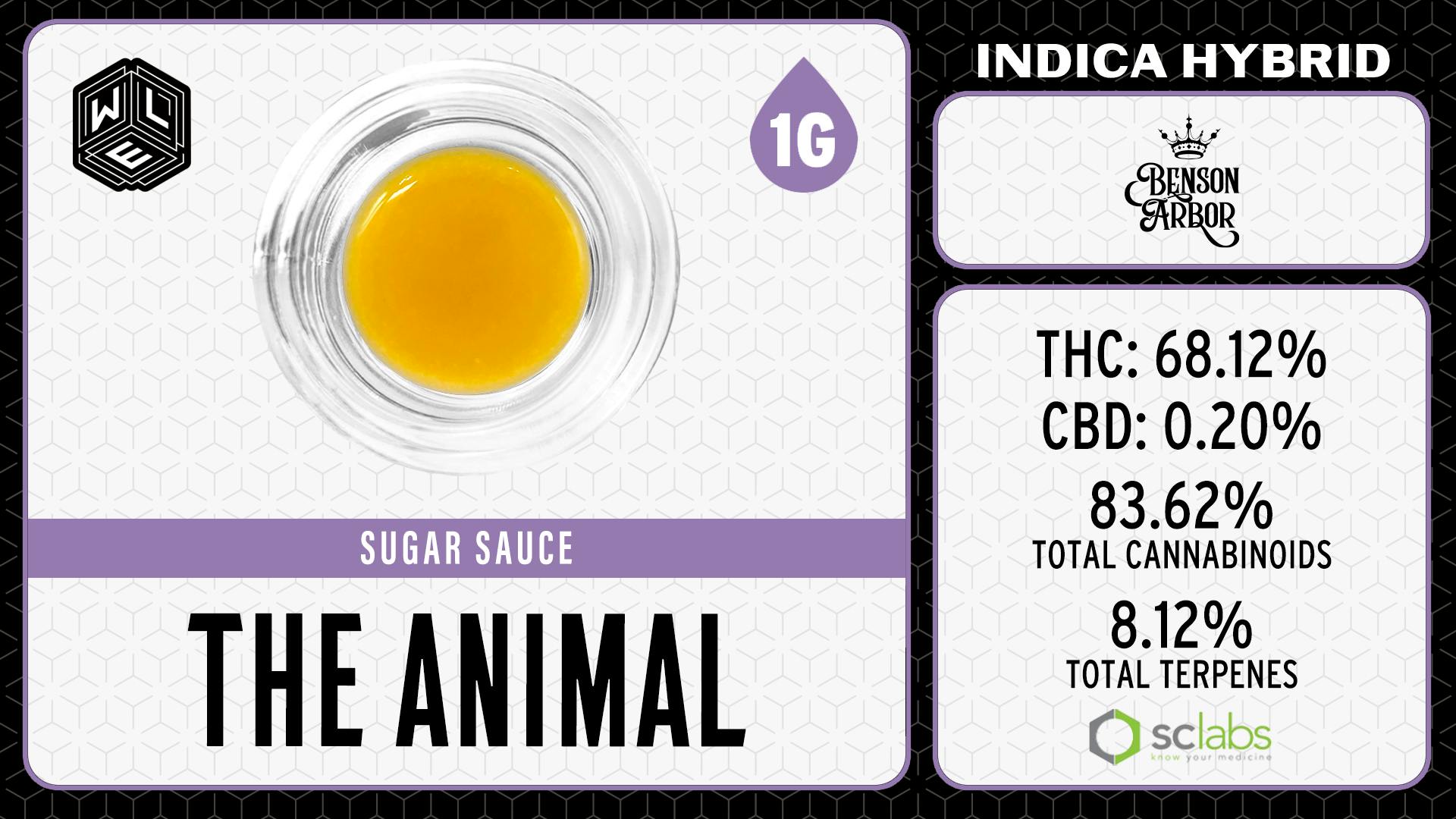White Label Extracts - WLE | The Animal | Cured Resin Sugar Sauce (1g) Indica Hybrid - 1
