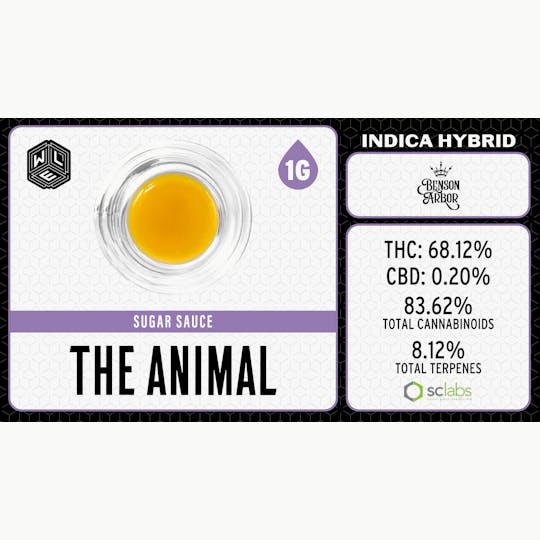 White Label Extracts - WLE | The Animal | Cured Resin Sugar Sauce (1g) Indica Hybrid - 1