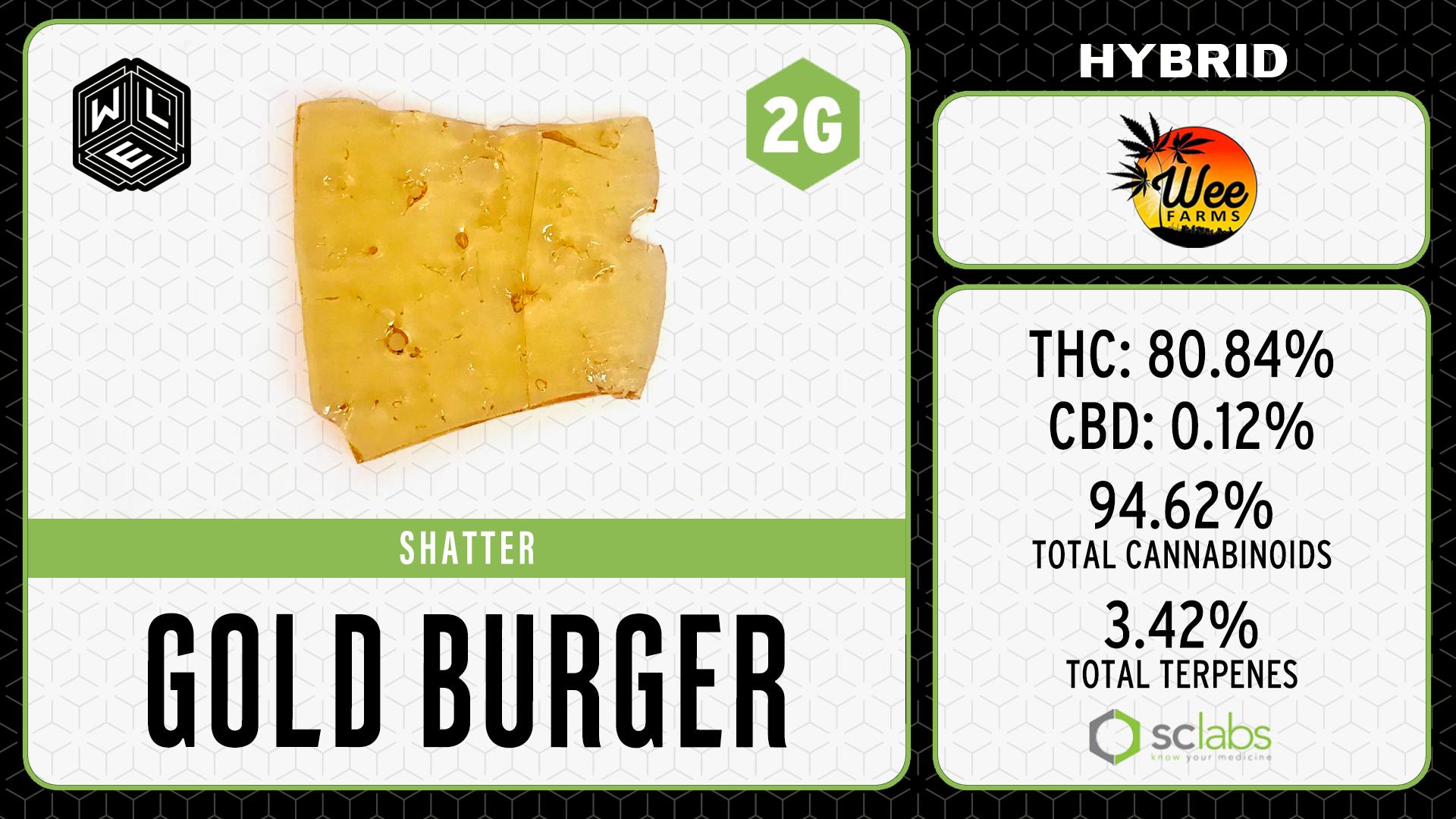 White Label Extracts - WLE | Gold Burger | Shatter (2g) Hybrid - 1