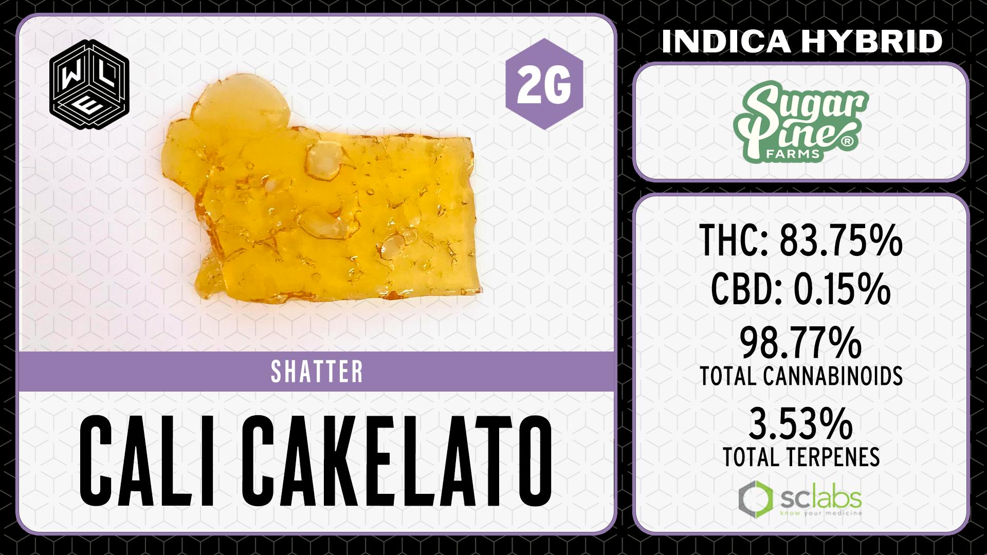 White Label Extracts - WLE | Cali Cakelato | Shatter (2g) Indica Hybrid - 1