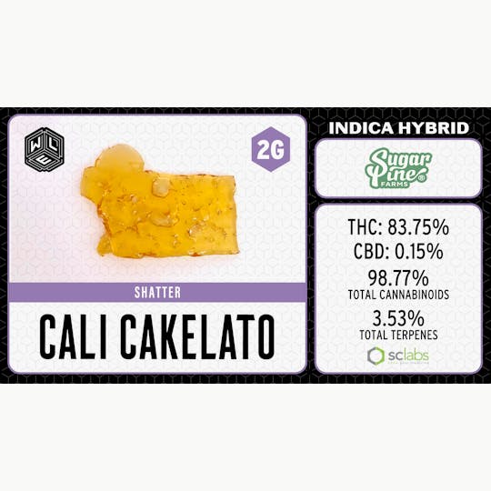 White Label Extracts - WLE | Cali Cakelato | Shatter (2g) Indica Hybrid - 1