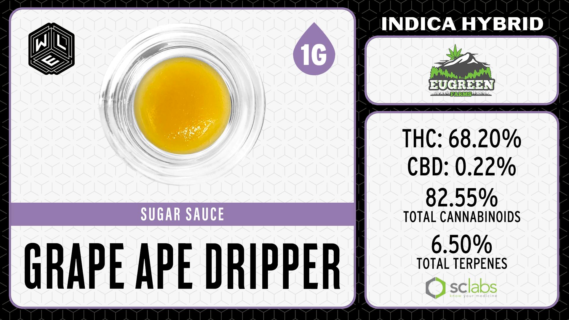White Label Extracts - WLE | Grape Ape Dripper | Cured Resin Sugar Sauce (1g) Indica Hybrid - 1