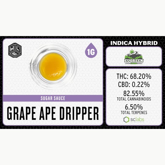 White Label Extracts - WLE | Grape Ape Dripper | Cured Resin Sugar Sauce (1g) Indica Hybrid - 1