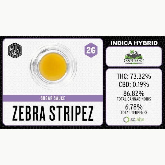 White Label Extracts - WLE | Zebra Stripez | Cured Resin Sugar Sauce (2g) Indica Hybrid - 1