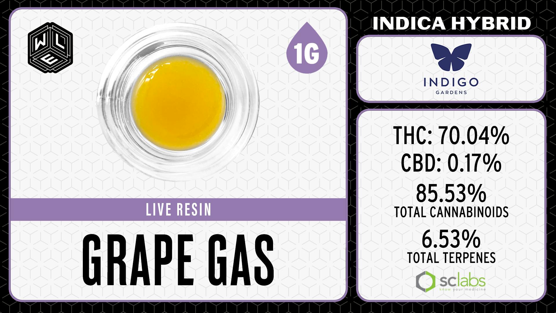 White Label Extracts - WLE | Grape Gas | Live Resin Sugar Sauce (1g) Indica Hybrid - 1