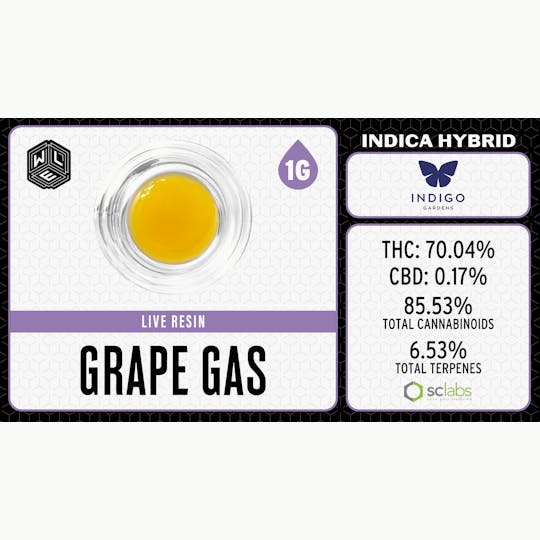 White Label Extracts - WLE | Grape Gas | Live Resin Sugar Sauce (1g) Indica Hybrid - 1