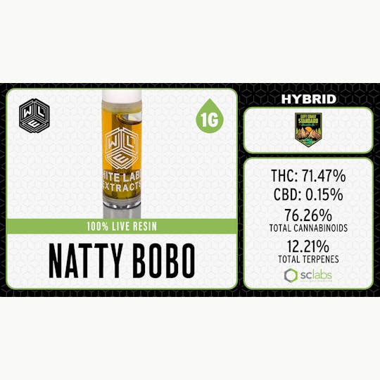 White Label Extracts - WLE | Natty Bobo | Live Resin Cartridge (1g) Hybrid - 1