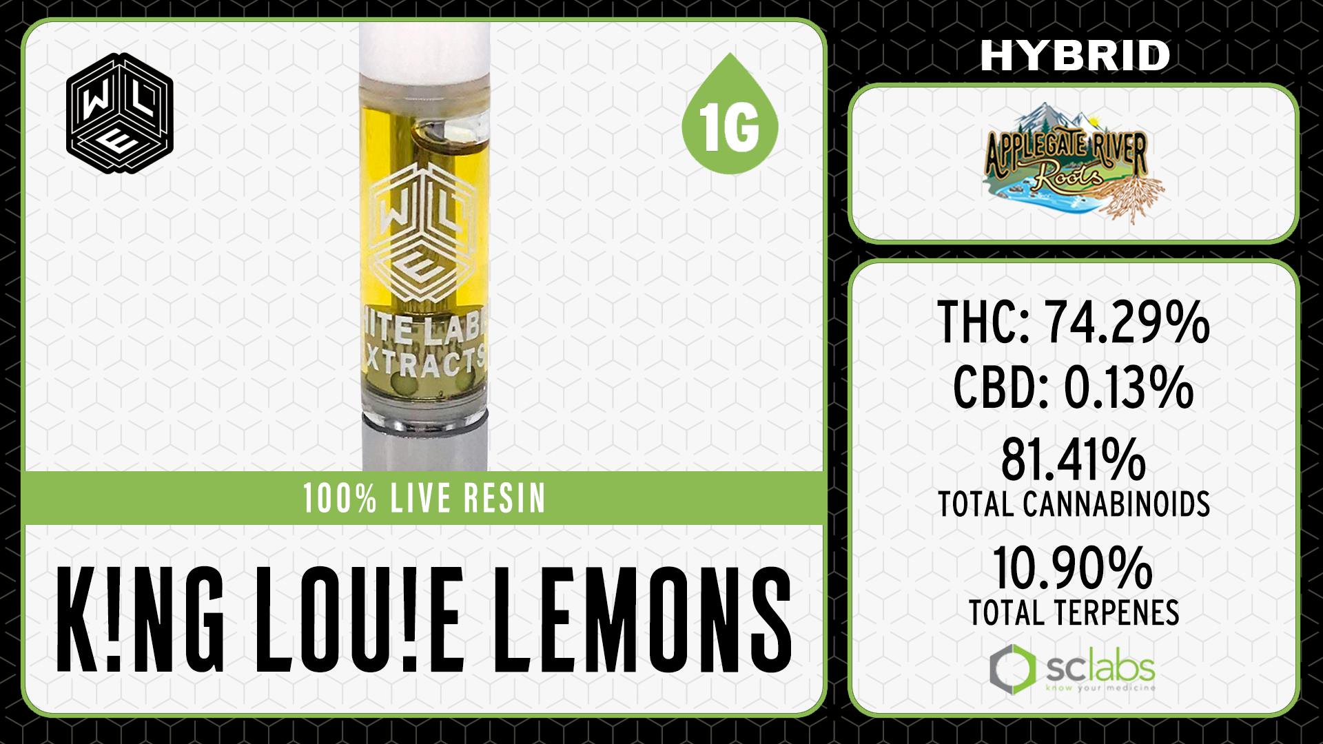 White Label Extracts - WLE | King Louie Lemons | Live Resin Cartridge (1g) Hybrid - 1