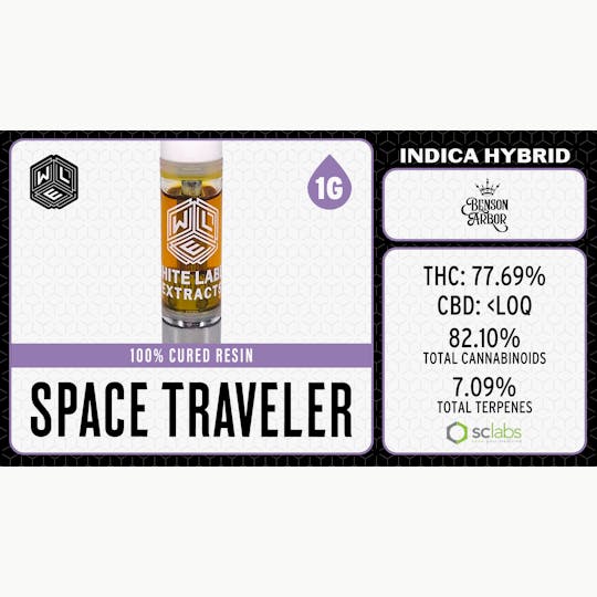 White Label Extracts - WLE | Space Traveler | Cured Resin Cartridge (1g) Indica Hybrid - 1