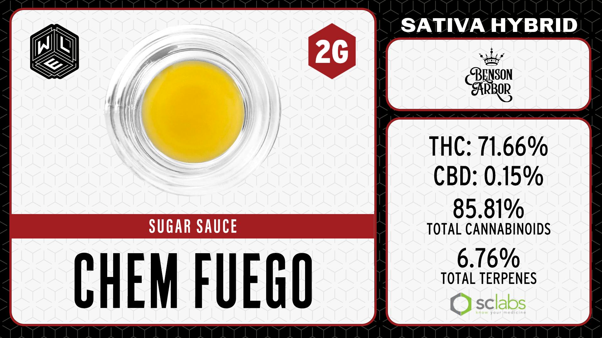 White Label Extracts - WLE | Chem Fuego | Cured Resin Sugar Sauce (2g) Sativa Hybrid - 1
