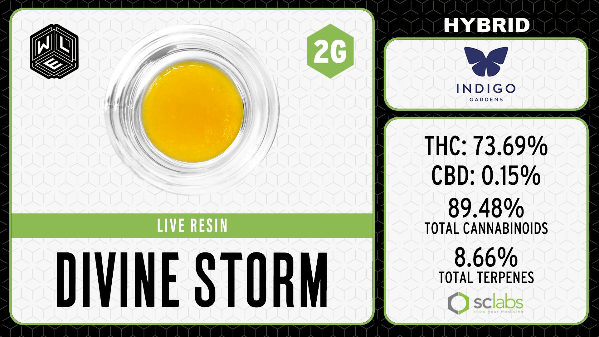 White Label Extracts - WLE | Divine Storm | Live Resin Sugar Sauce (2g) Hybrid - 1