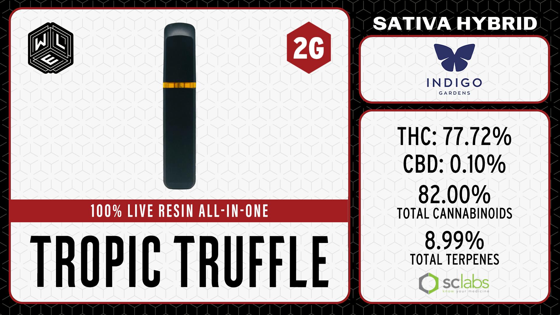 White Label Extracts - WLE | Tropic Truffle | All-In-One Live Resin Cartridge (2g) Sativa Hybrid - 1