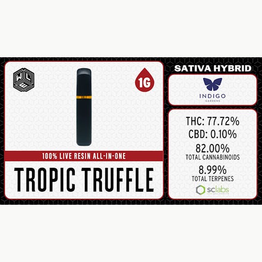 White Label Extracts - WLE | Tropic Truffle | All-In-One Live Resin Cartridge (1g) Sativa Hybrid - 1