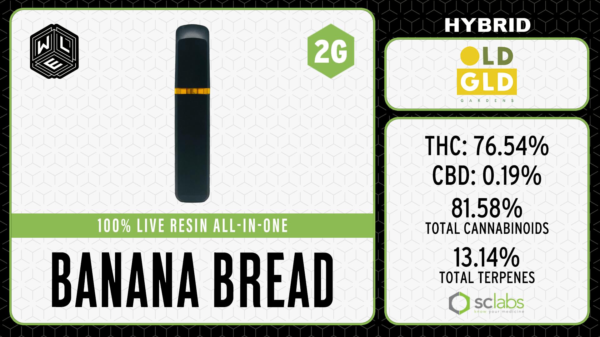 White Label Extracts - WLE | Banana Bread | All-In-One Live Resin Cartridge (2g) Hybrid - 1