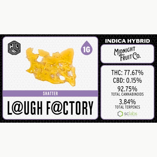 White Label Extracts - WLE | Laugh Factory | Shatter (1g) Indica Hybrid - 1