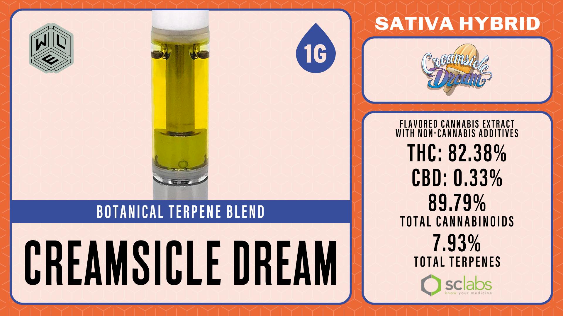 White Label Extracts - WLE | Creamsicle Dream | Botanical Terp Blend Cartridge (1g) Sativa Hybrid - 1