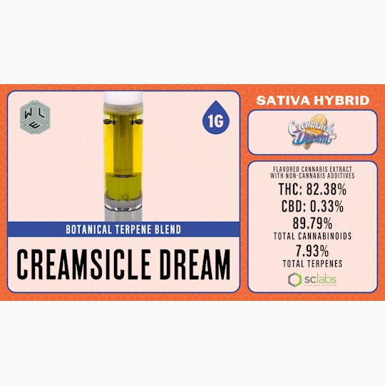 White Label Extracts - WLE | Creamsicle Dream | Botanical Terp Blend Cartridge (1g) Sativa Hybrid - 1
